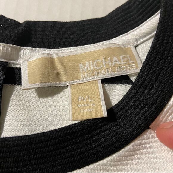 MICHAEL KORS Striped Peplum Top Petite Large - Picture 8 of 8